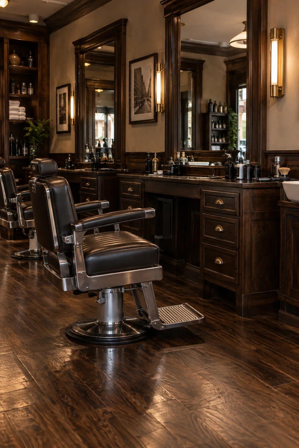 рабочие станции барбершопа — идея мебели для бизнеса